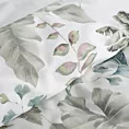 Pościel 140x200 cm bawełniana kolor biały, zielony z motywem botanicznym SPRING 52