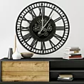Dekoracyjny zegar ścienny w stylu industrialnym z metalu z ruchomymi kołami zębatymi