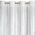 Zasłona welwetowa biało, srebrzysta zdobiona przecieranym wzorem 140x250 cm przelotka - RENIA