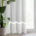 Firana biała z plisowaną falbaną i ozdobną koronką 140x250 cm przelotka MEGAN