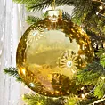 Bombka szklana  transparentna zdobiona ręcznie  brokatowym wzorem gwiazdek i dżetami