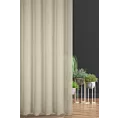 Firana szyta na taśmie fala kremowa z delikatnej w dotyku etaminy w stylu eko z efektem kreszowania, wykończona obciążnikiem