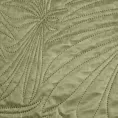 Narzuta welwetowa jasnozielona 170x210 cm pikowana metodą hot press we wzór liści palmy LUIZ Design 91