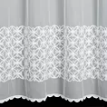 Dekoracja okienna biała z gładkiej tkaniny zdobiona pasem aplikacji w kwiaty 140x250 cm przelotka - LIWIA - EVA MINGE