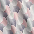 Zasłona szaro, różowa dimout z geometrycznym wzorem 140x250 cm przelotka - ASETA