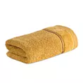 Ręcznik do rąk 30x50 cm bawełniany kolor musztardowy z kontrastującymi paseczkami 500 g/m2 SIBEL