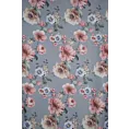 Zasłona szaro, różowa w kwiaty, zaciemniająca 140x250 cm przelotka - GAJA
