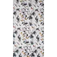 Zasłona biało, stalowa z wyrazistym splotem we wzór kwiatowy 140x270 taśma /szelki - NIKA