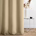 Zasłona szyta na taśmie 5 cm beżowa z gładkiej tkaniny zaciemniającej typu dimout