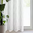 Firana biała z etaminy zdobiona puszystą aplikacją geometryczną 140x250cm przelotka FELICJA