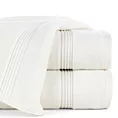 Ręcznik kąpielowy 70x140 cm bawełniany kolor kremowy 0 twist zdobiony paseczkami 550 g/m2 MOLLY