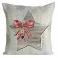 Poszewka na poduszkę 45x45 cm bawełniana, gobelinowa popielato, srebrna zdobiona motywem świątecznym GOB