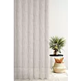 Firana szyta na taśmie 5 cm kremowo beżowa siatka w stylu eko z efektem melanżu wykończona obciążnikiem