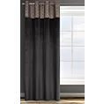 Zasłona czarna z aplikacją z błyszczącego welwetu 140x250 cm przelotka - AGNES - Design 91