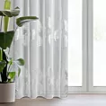 Firana biało, srebrna etamina 140x250 cm przelotka - IDALIA