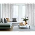 Zasłona welwetowa biało, srebrzysta zdobiona przecieranym wzorem 140x250 cm przelotka - RENIA
