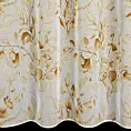 Zasłona beżowo, żółta z nadrukiem kwiatów z etaminy 140x250 cm przelotka - AVA