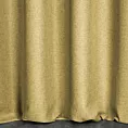 Zasłona szyta na flexach złota z tkaniny trudnopalnej, zaciemniającej, typu blackout z efektem melanżu