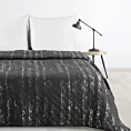 Narzuta grafitowo, srebrna 220x240 cm zdobiona przecieranym wzorem i pikowana metodą hot press BLINK 1 Design 91