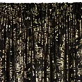 Zasłona welwetowa czarna zdobiona nadrukiem liści 140x270 cm taśma - FELIS