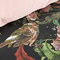 Pościel 160x200 cm bawełniana kolor czarny, pudrowy róż z botanicznym wzorem SPRING 21