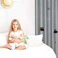 Zasłona srebrno, niebieska w samochody do pokoju dziecięcego 140x250 cm przelotka - ALVIN