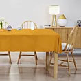 Obrus szyty DORA - HIT musztardowy z miękkiej tkaniny o welurowej strukturze
