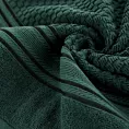 Ręcznik do rąk 30x50 cm bawełniany kolor ciemnozielony zdobiony subtelnymi paseczkami 500 g/m2 DAVOS