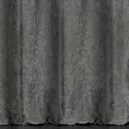 Zasłona szyta na flexach grafitowa z tkaniny o szenilowej strukturze