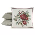 Poszewka na poduszkę 45x45 cm świąteczna gobelinowa czerwono, beżowa