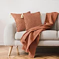 Poszewka na poduszkę 60x60 cm bawełniana zdobiona chwostami na rogach ceglasta MOROCCO Terra Collection