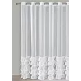 Firana biała z etaminy zdobiona w dolnej części falbanami 300x250 cm przelotka DANI