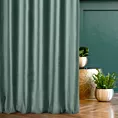 Zasłona szyta na flexach ciemnomiętowa z miękkiej półmatowej tkaniny welwetowej