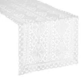 Bieżnik na stół 40x140 cm biały ażurowy MARY w stylu boho
