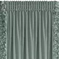 Zasłona miętowa z welwetu zdobiona aplikacją 3D róż 140x270 cm taśma - ROSES Eva Minge