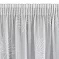 Firana biała z lekkiej etaminy z żakardowym motywem liści 140x270 cm taśma JANE