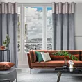 Zasłona grafitowa z aplikacją z błyszczącego welwetu 140x250 cm przelotka - AGNES - Design 91