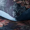 Pościel 160x200 cm z makosatyny bawełnianej kolor ciemnogranatowy, rudy z motywem kwiatów REINA 50