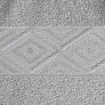 Ręcznik kąpielowy 70x140 cm bawełniany kolor srebrny przetykany błyszczącą nicią w geometryczny wzór 500 g/m2 AZARI