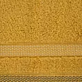 Ręcznik kąpielowy 50x90 cm bawełniany kolor musztardowy zero twist z bordiurą w paski 400 g/m2 RIKI
