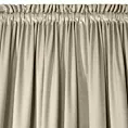 Zasłona jasnobeżowa z matowego welwetu 140x270 cm taśma - MELANIE
