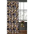 Zasłona welwetowa czarno, beżowa w stylu botanic 140x270 cm taśma - ZOJA - Pierre Cardin