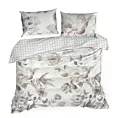 Pościel 220x200 cm bawełniana kolor biały, pudrowy z motywem kwiatowym ROSALIA Eurofirany Premium