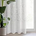 Firana biało, srebrna z etaminy zdobiona motywem roślinnym 140x250 cm przelotka ESTELLA