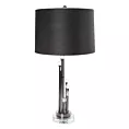 Lampa stołowa do pokoju czarna ISLA zdobiona kryształkami