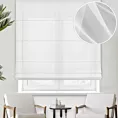Roleta rzymska LEFT biała półprzezroczysta, matowa, z wysokiej jakości woalu, wykończona obciążnikiem