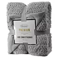 Narzuta-koc srebrno, jasnoszary 130x170 cm z przyjemnego futerka LARIS