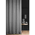 Zasłona szyta na taśmie 8 cm ELLEN grafitowa z grubotkanej tkaniny z efektem dwukolorowej nici i lekkim połyskiem Italissima Eva Minge