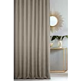 Zasłona szyta na taśmie 5 cm beżowo popielata z eleganckiej tkaniny w nieregularny drobny wzór