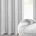 Zasłona biało, srebrna z aksamitnego welwetu zdobiona przecieranym nadrukiem 140x250 cm przelotka - ARNITA